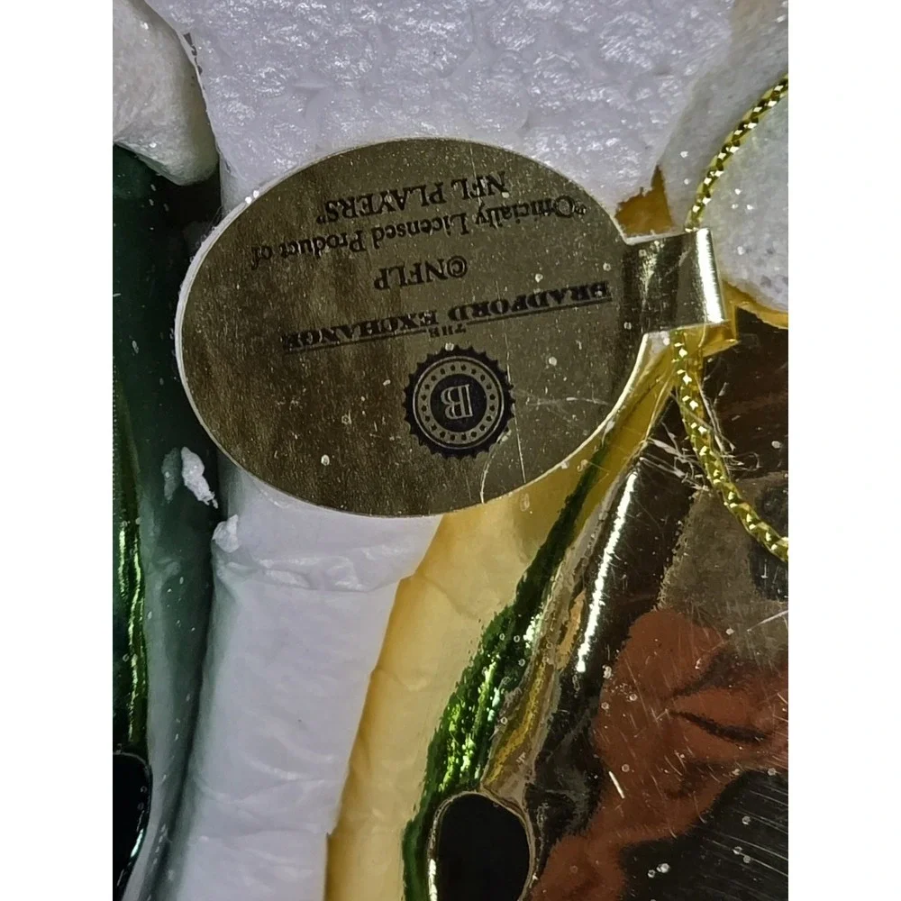 GREEN BAY PACKERS bradford exchange 3pc ornament football bells Collectible Xmas